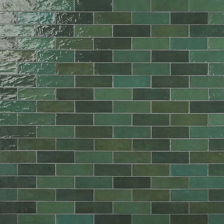Portmore Green 3x8 Glazed Ceramic Subway Wall Tile
