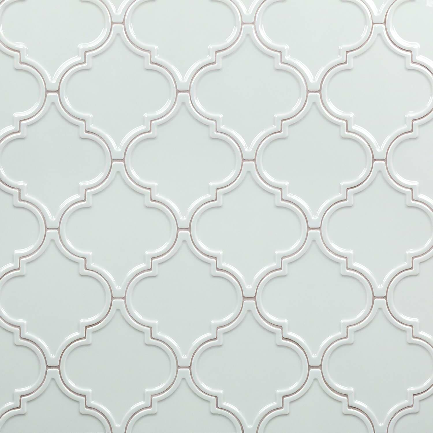 Byzantine Arabesque Alice Blue 6x7 Ceramic Wall Polished Tile