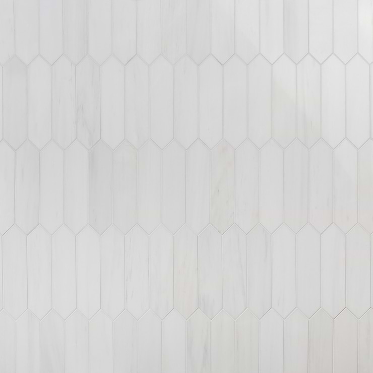 Bianco Dolomite White 3x12 Picket Premium Polished Marble Tile