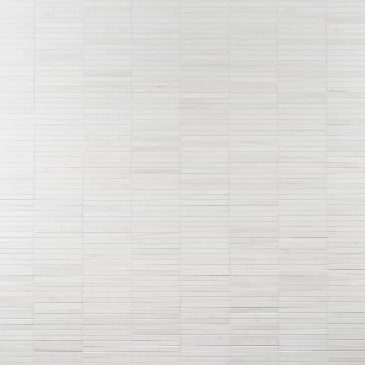Bianco Dolomite White Stacked Premium Honed Marble Mosaic Tile