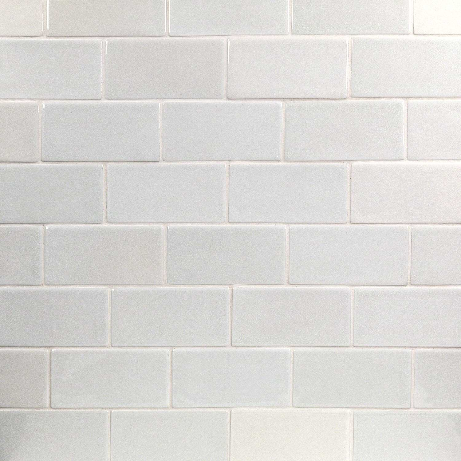 Sample-Nabi Subway Glacier White 3x6 Crackled Glossy Glass Tile ...