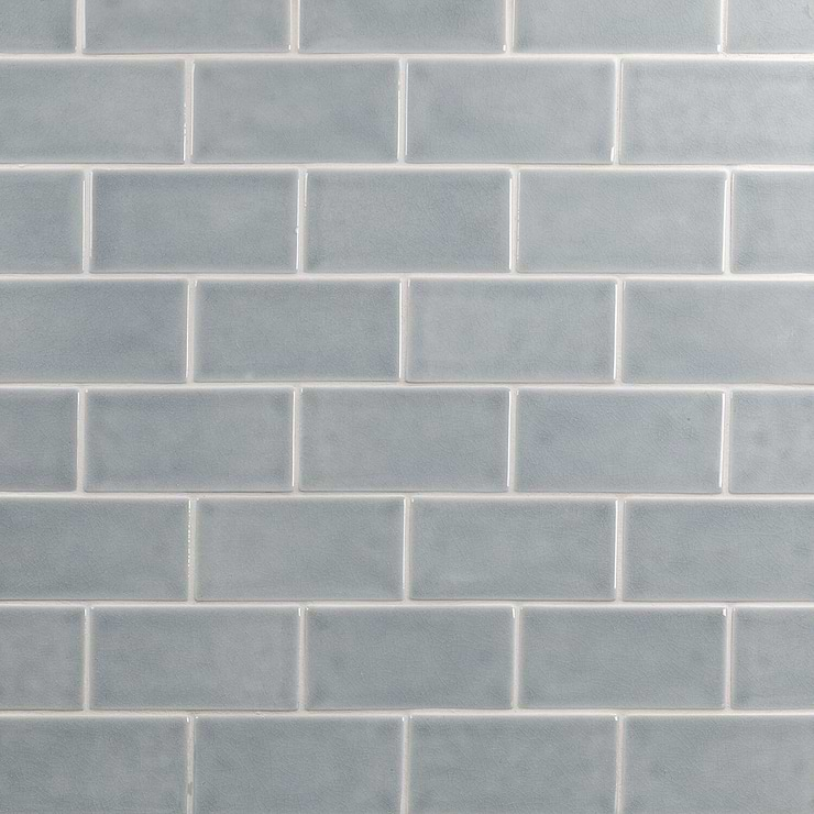 Crackled Glass Subway Tile Tile for Backsplash