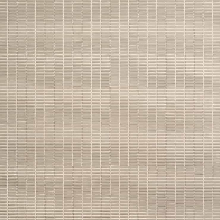 Venini Beige 1/2" x 2" Mini Brick Frosted Glass Mosaic Tile