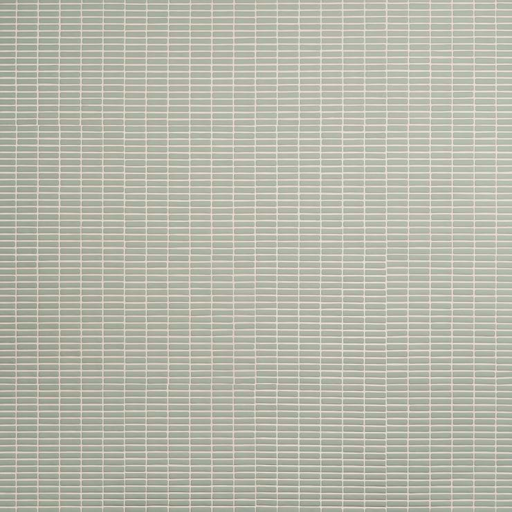 Venini Sage Green 1/2" x 2" Mini Brick Frosted Glass Mosaic Tile