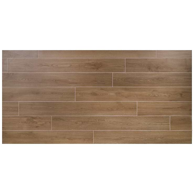 Oaktree Elegant Dark Brown 7x60 XL Wood Look Matte Porcelain Tile