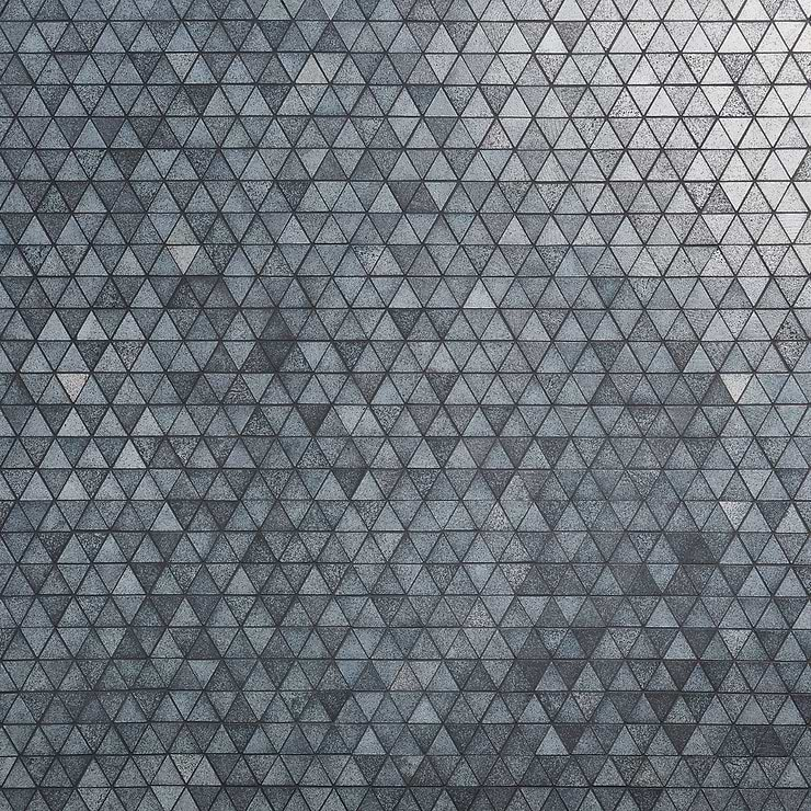 Bushwick Blue 2" Triangle Glossy Lava Stone Mosaic Tile