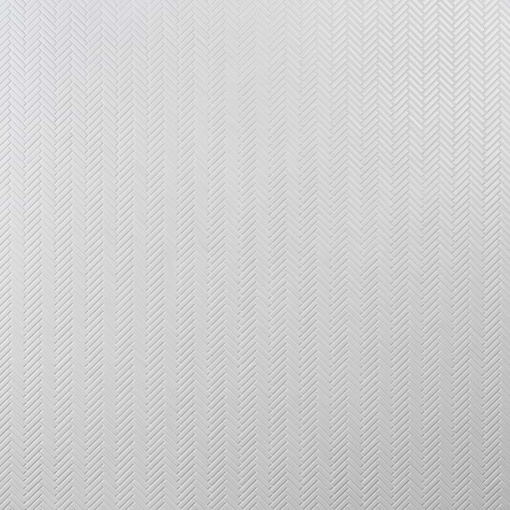 Kai White 1x2" Herringbone Matte Porcelain Mosaic Tile