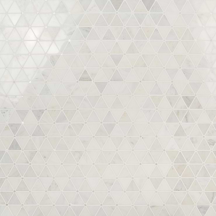 Highland Akoya White 2" Marble & Pearl Polished Mosaic Tile