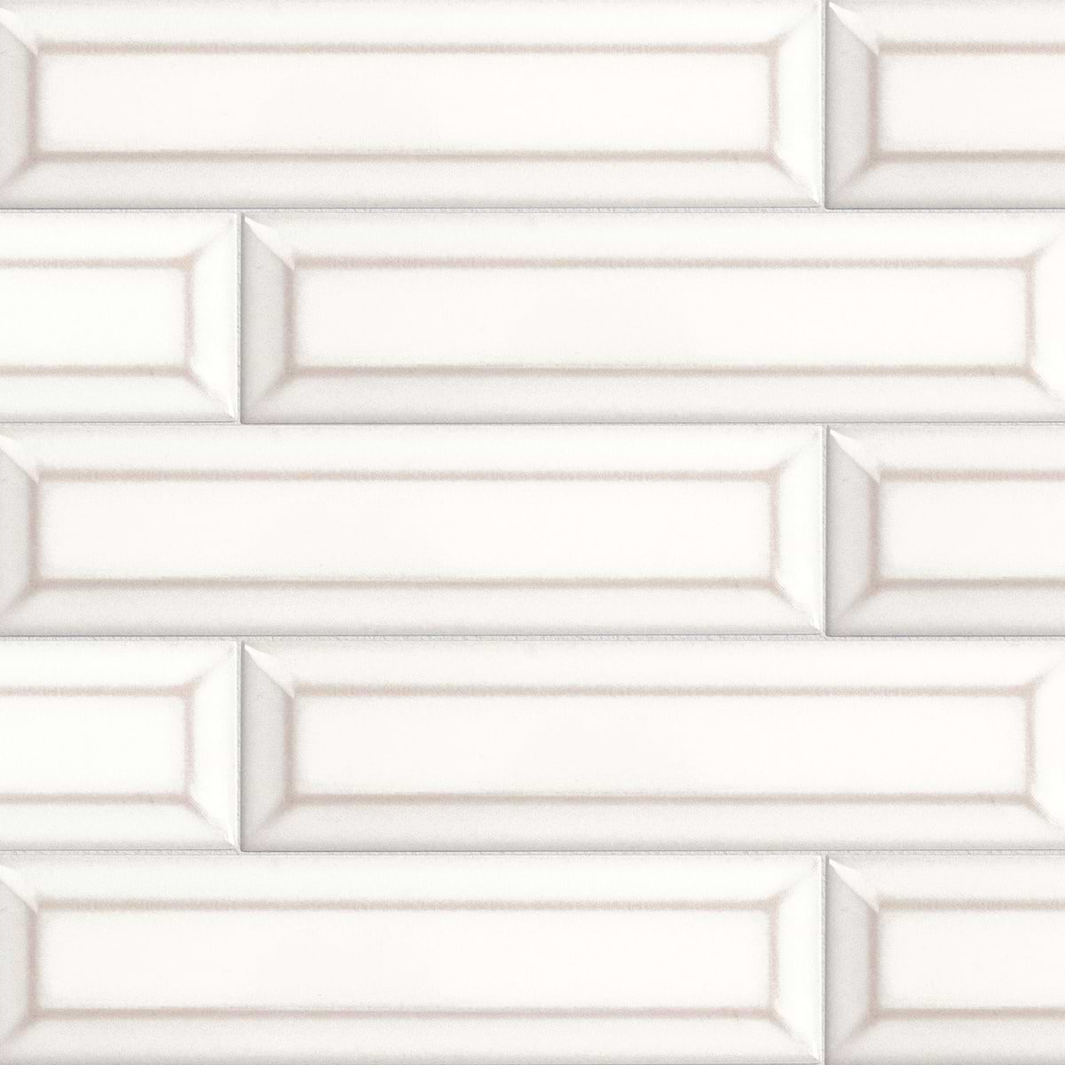 Arctica White 2x8 Beveled Glossy Ceramic Tile