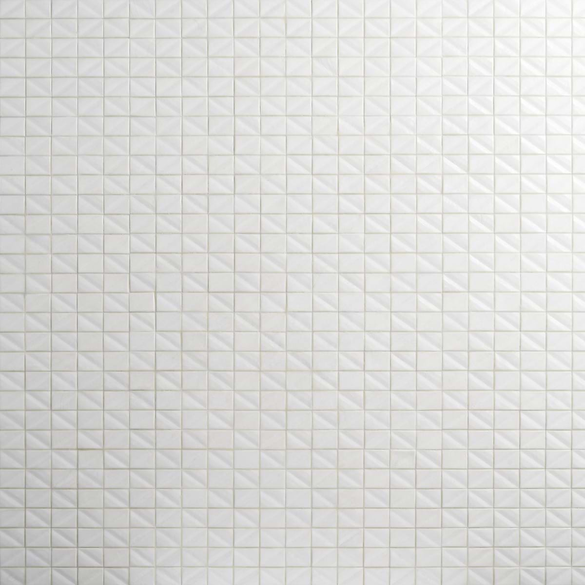 Ohana Prelude Satin 1x2" White Polished Glass Mosaic Tile