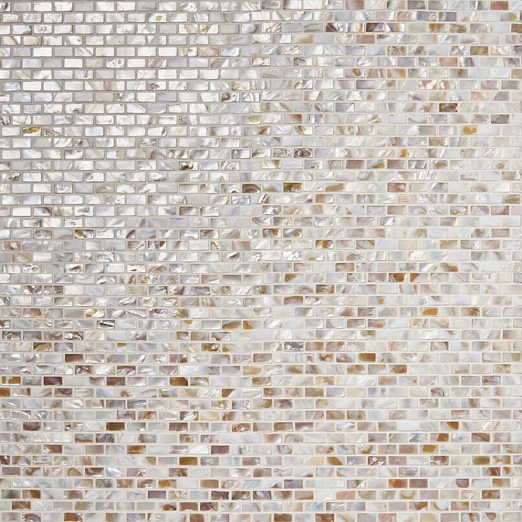 South Seas Pearls Mini Brick Pattern Polished Mosaic Tile
