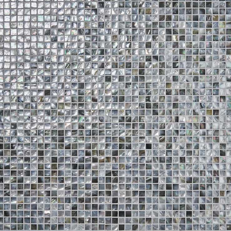 Deep Sea Black Pearl Square Pattern Polished Mosaic Tile