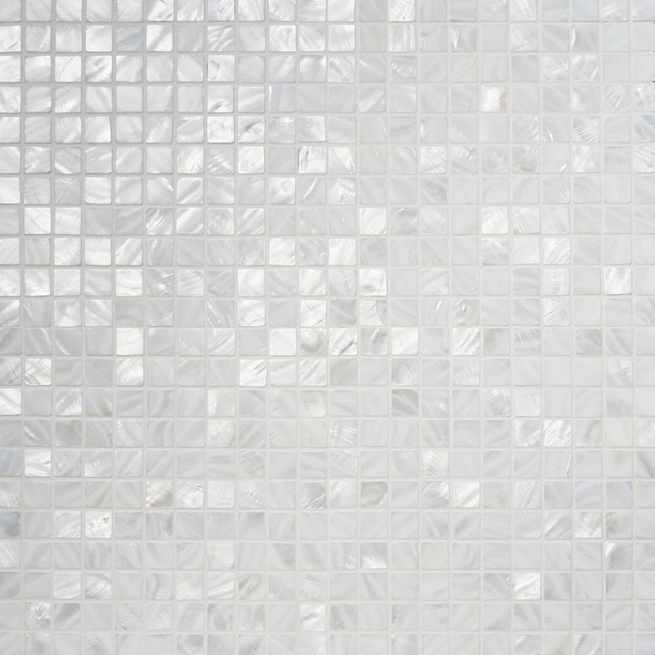 Mother Of Pearl Oyster White 1x1 Polished Mosaic Tile