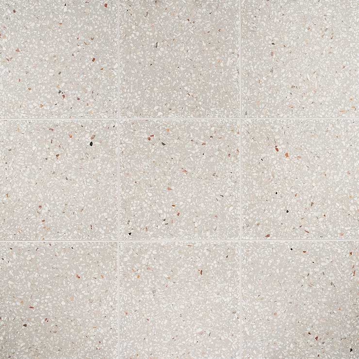 True Terrazzo Dove Gray 16x16 Polished Terrazzo Tile