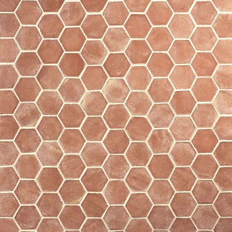 Terra Villa Red 4" Hex Matte Presealed Genuine Terracotta Tile