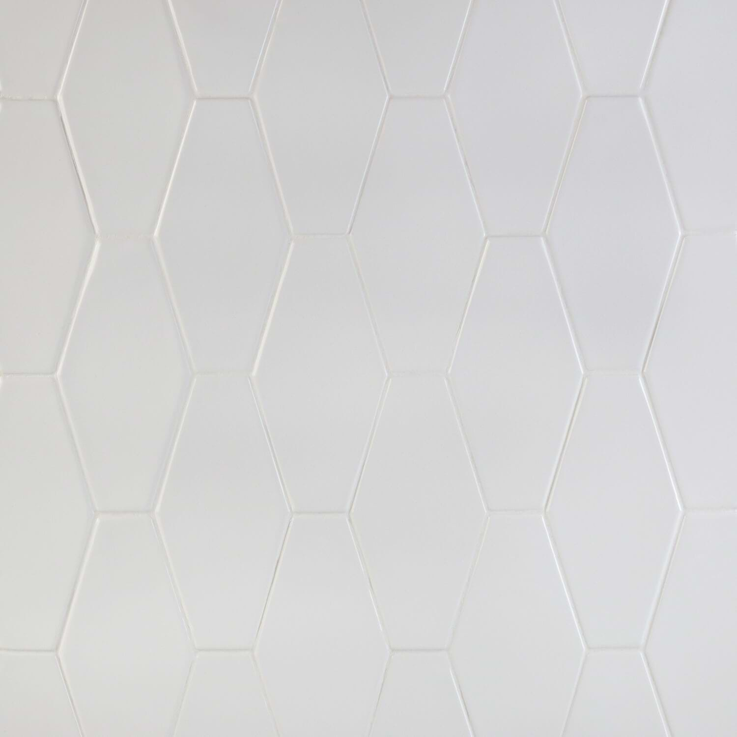 Manchester Bianco White 4x8 Hexagon Glazed Ceramic Wall Tile