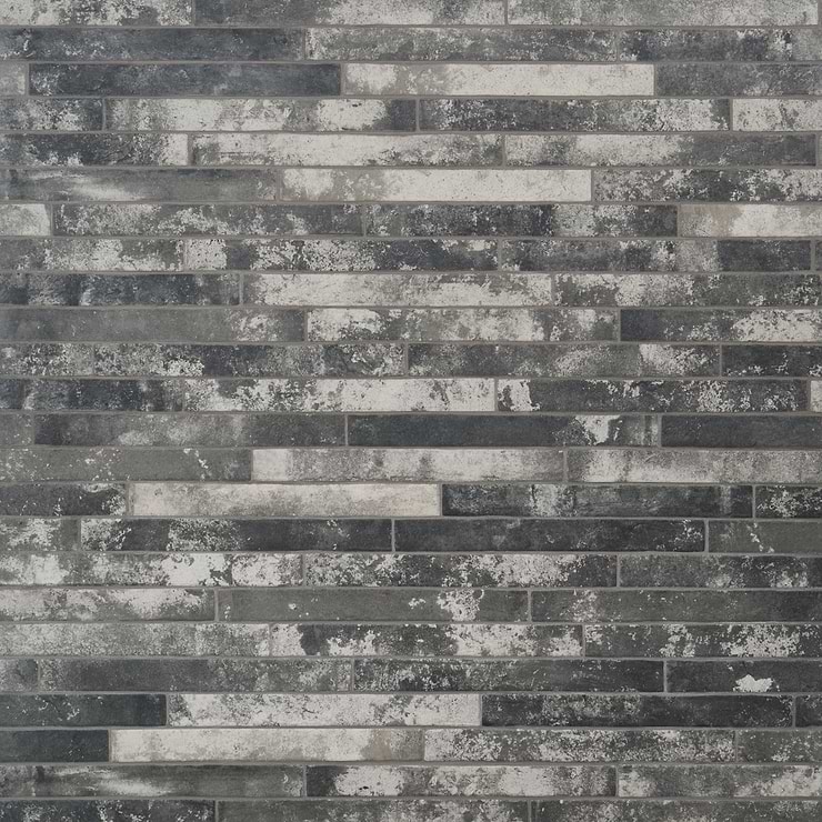 English Brick Dark Gray 2x18 Matte Porcelain Tile