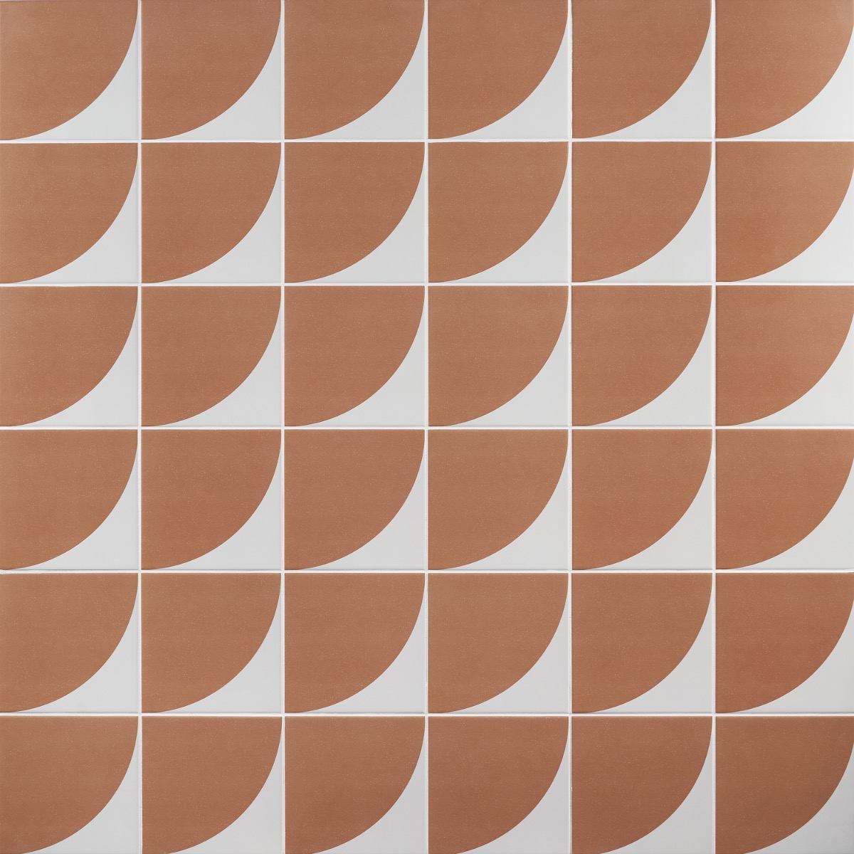 Stacy Garcia Maddox Deco Floor Terracotta Orange 8x8 Matte Porcelain Tile