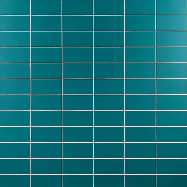 Stacy Garcia Maddox Teal Blue 4x8 Matte Ceramic Subway Wall Tile