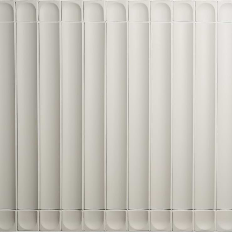 Roller Fluted Column White 4x4 Handmade Matte Ceramic End Piece