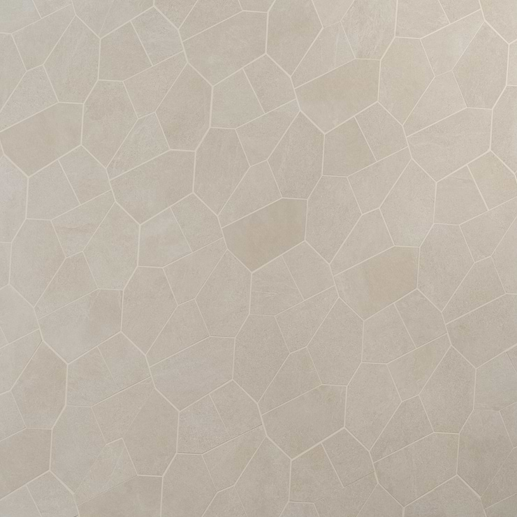 Era Crema Beige Organic Pattern Limestone Look Matte Porcelain Mosaic Tile