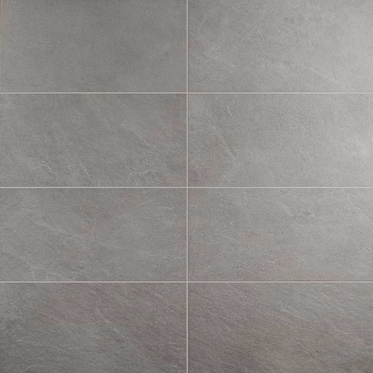 Era Slate Gray 12x24 Limestone Look Matte Porcelain Tile