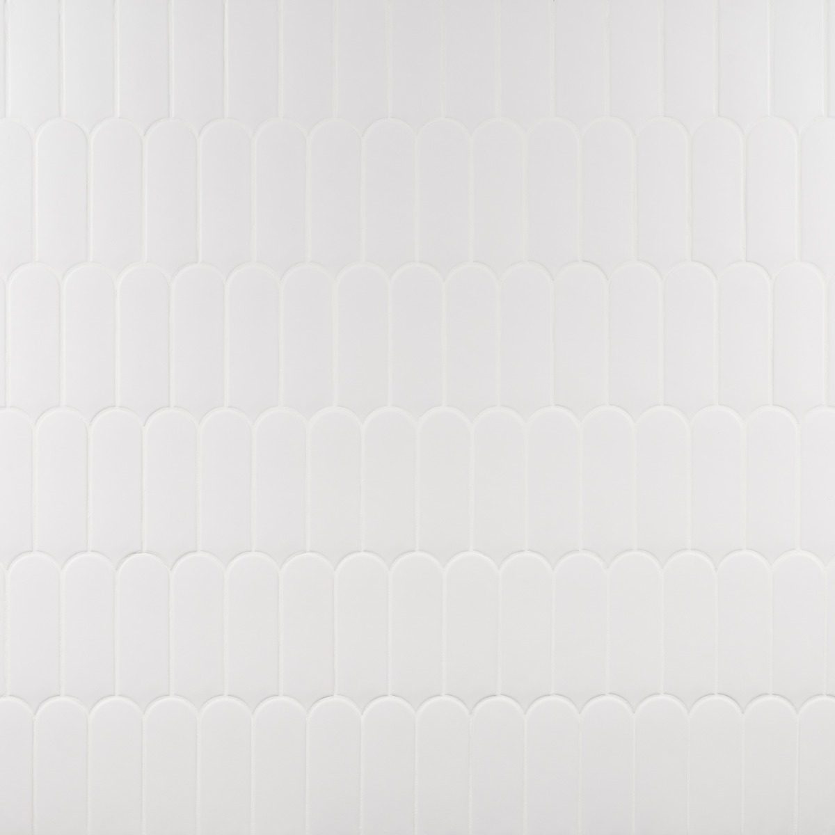 Parry White 3x8 Fishscale Matte Ceramic Wall Tile
