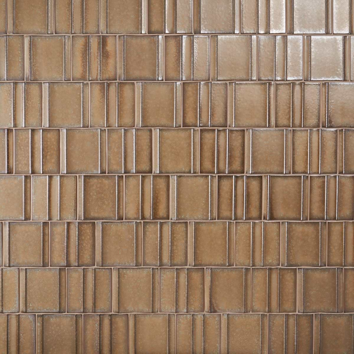 Kinro Golden Brown 6x6 3D Metallic Look Matte Porcelain Tile