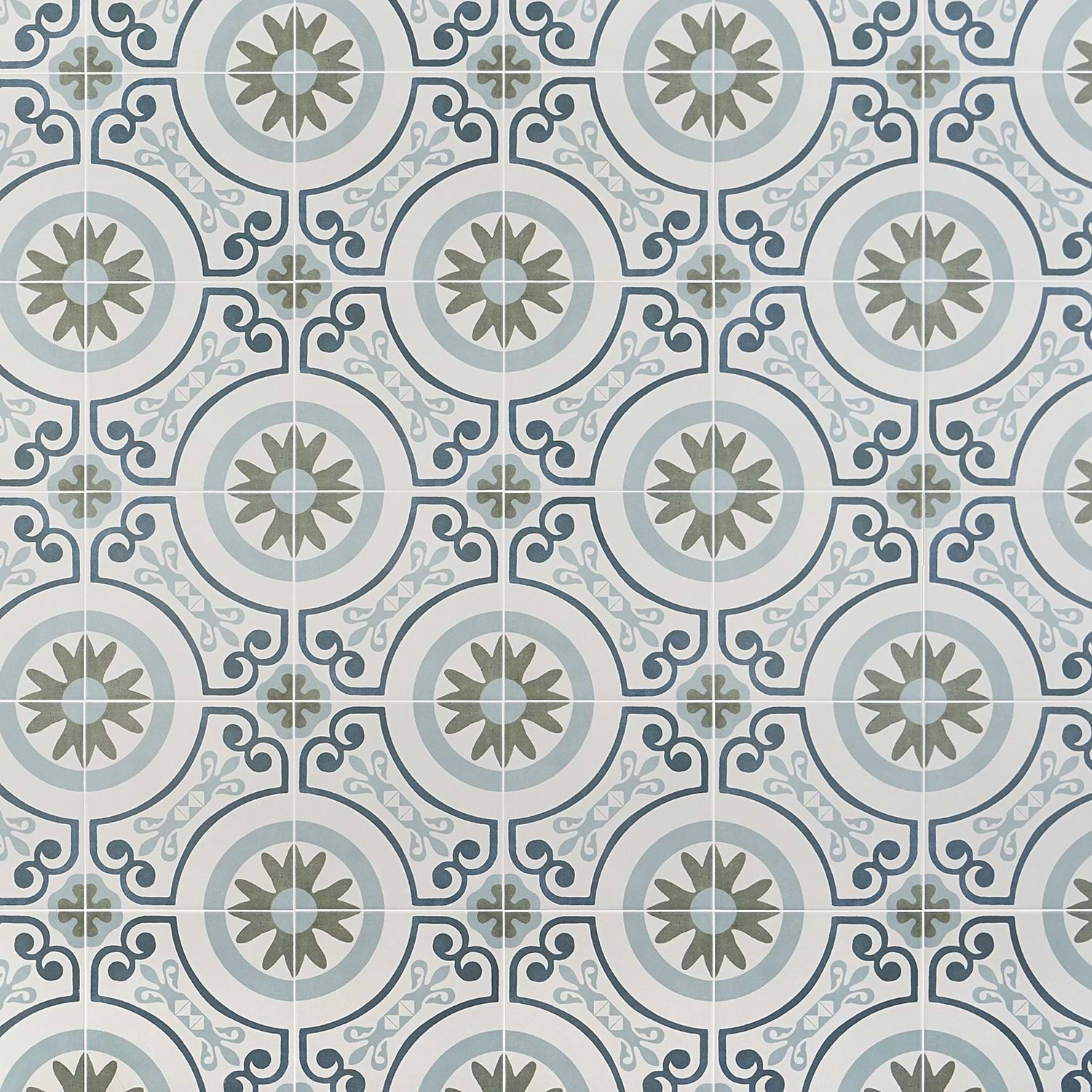 Lapaz Garden Blue and Green 9x9 Matte Porcelain Tile