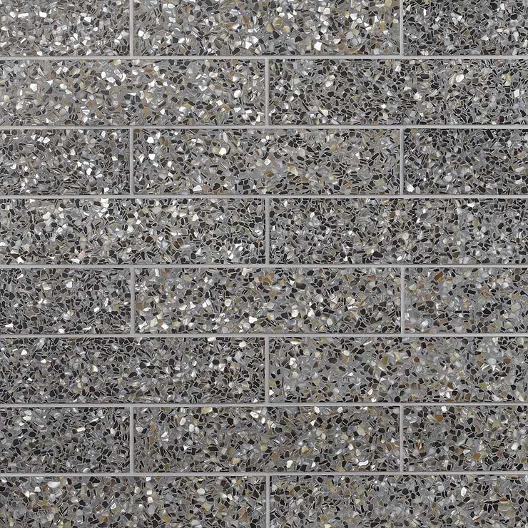 Reef Gray 3x12 Polished Pearl Terrazzo Subway Tile