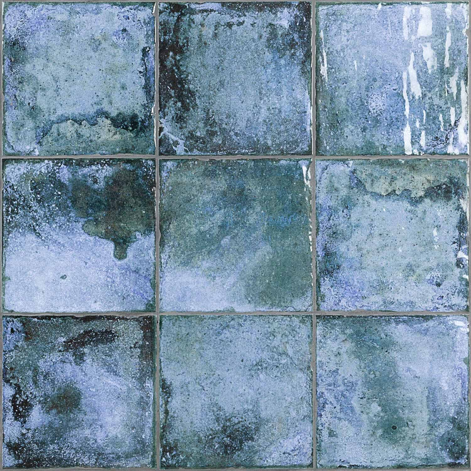 Angela Harris Dunmore Blu 8x8 Polished Ceramic Wall Tile