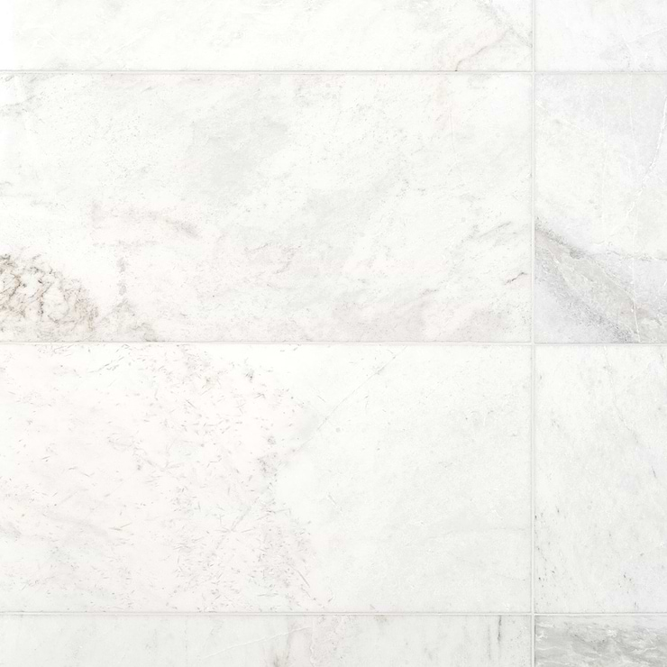 Alaska White 12x24" Honed Marble Tile