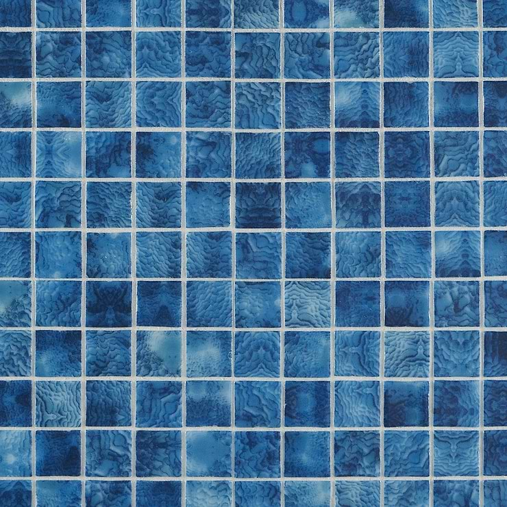 Sample-Swim Cascara Blue 2x2 Glossy Glass Mosaic Tile