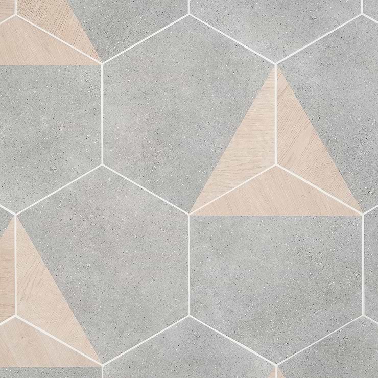 Pergola Wood Gray 12.5" Hexagon Matte Porcelain Tile