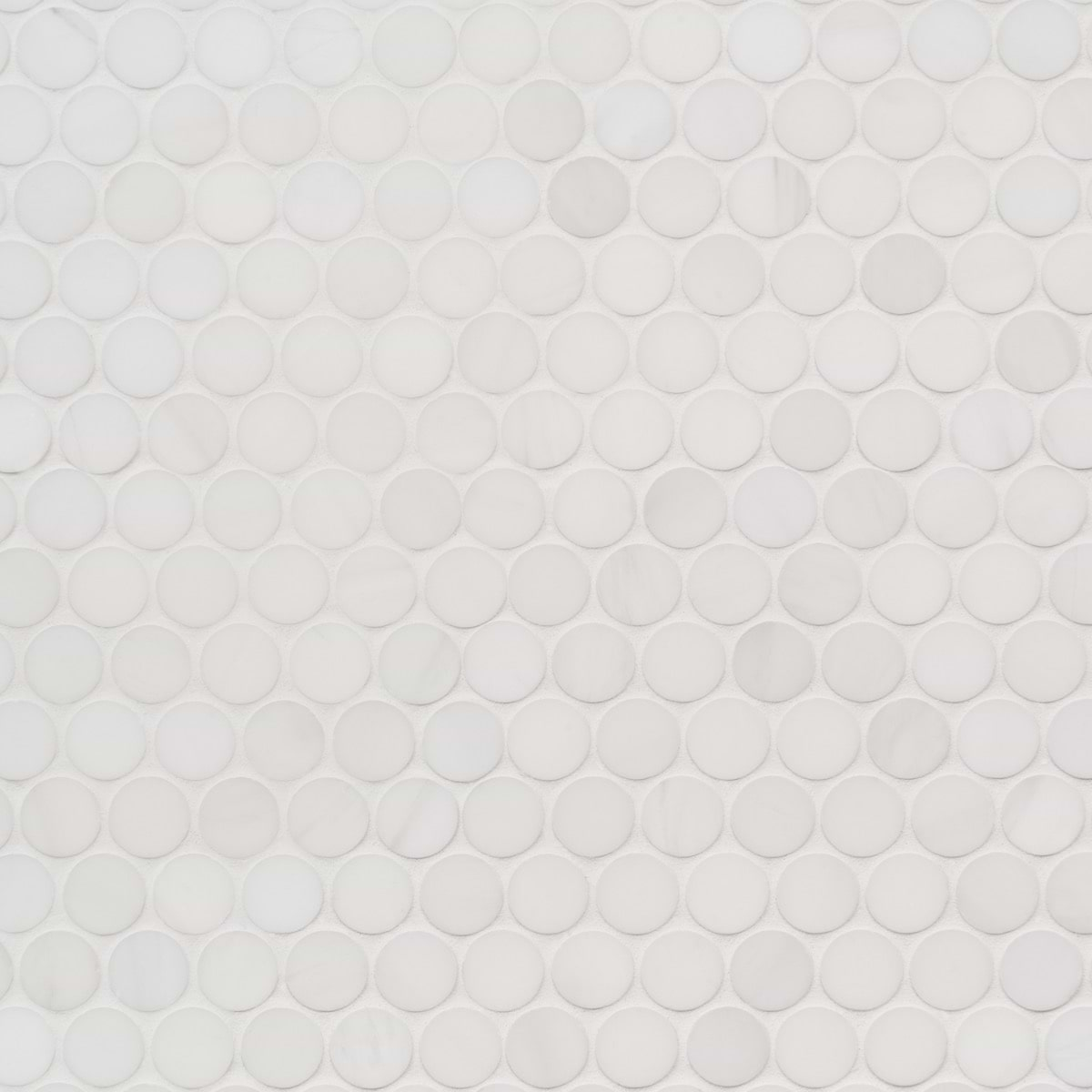 Bianco Dolomite White 1 Penny Round Premium Polished Marble Mosaic Tile ...