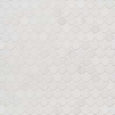 Bianco Dolomite Premium White 1" Penny Round Polished Marble Mosaic
