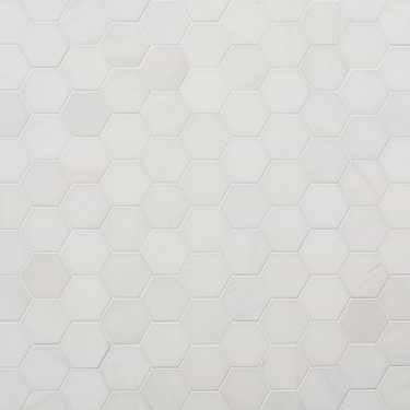 Bianco Dolomite Premium White 2" Hexagon Honed Marble Mosaic