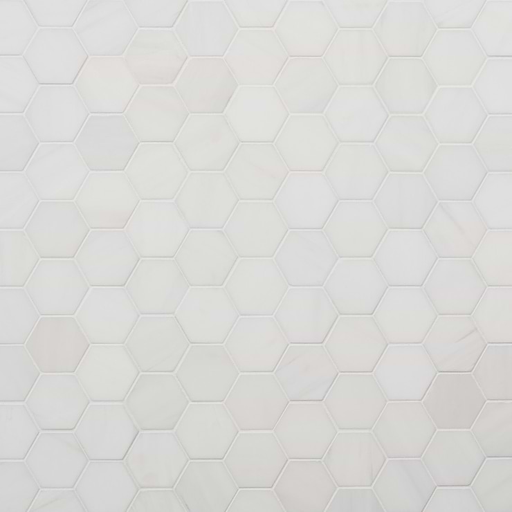 Bianco Dolomite White 2" Hexagon Premium Honed Marble Mosaic Tile