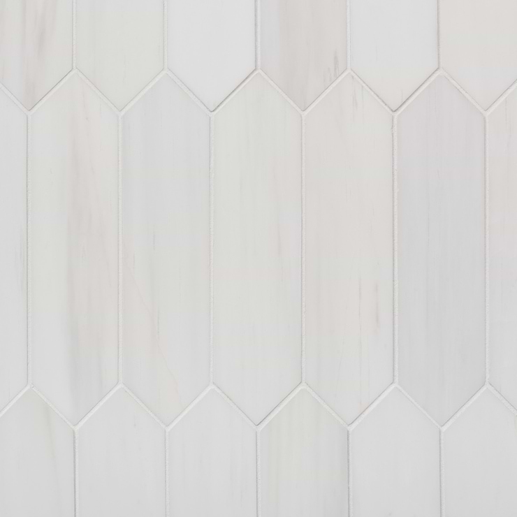 Bianco Dolomite White 3x12 Picket Premium Honed Marble Tile