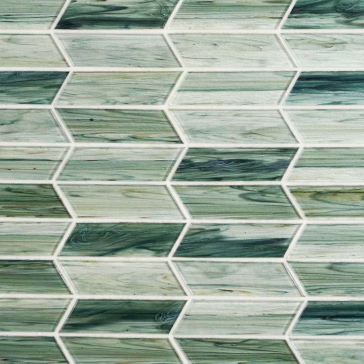 Maya Chevron Sage Mosaic Tile 