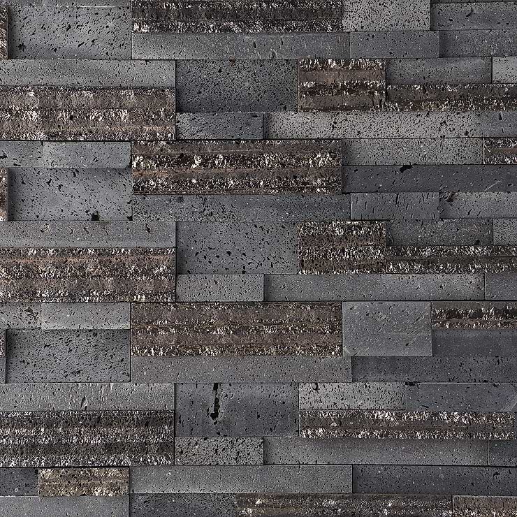StackStone 3D Steel Gray Marble Ledger Panel Mosaic Wall Tile
