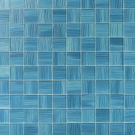 Bimini Aqua Blue 3x3 Polished Glass Mosaic