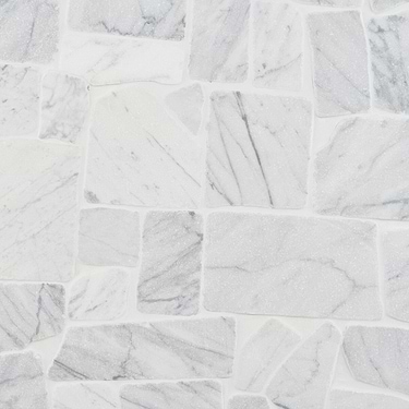 Nature Flagstone Jumbo Carrara White Honed Marble Mosaic