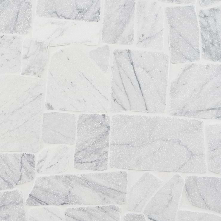 Nature Flagstone Jumbo Carrara Honed Marble Mosaic Tile