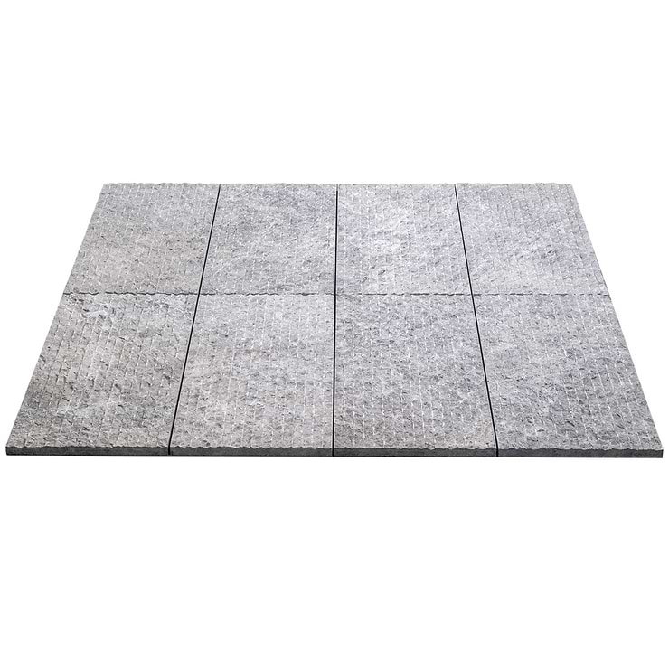 Tundra Gray Chiseled 12x24 Textured Limestone Tile