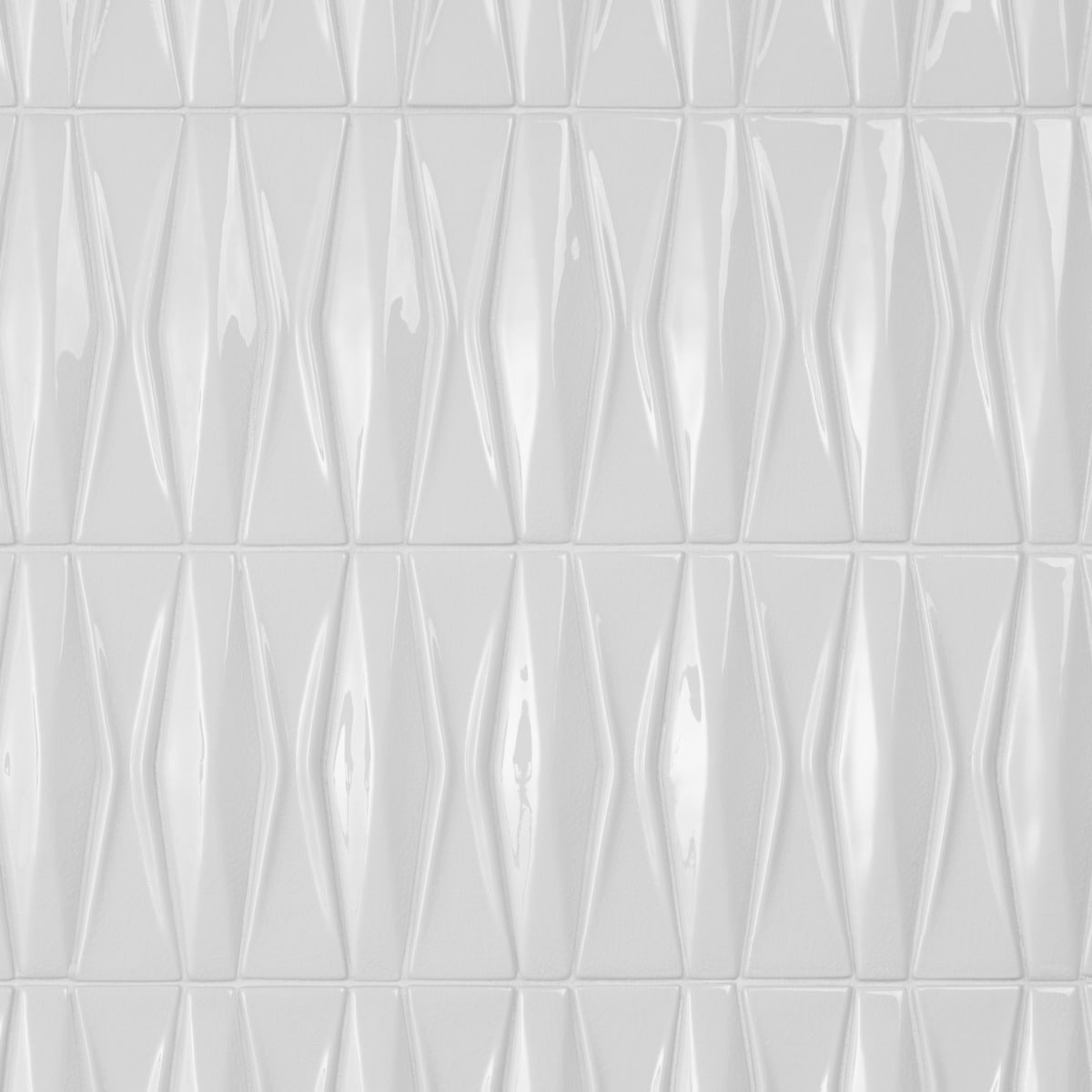 Nabi Harlequin Glacier White 2x8 Crackled Glossy Glass Mosaic Tile