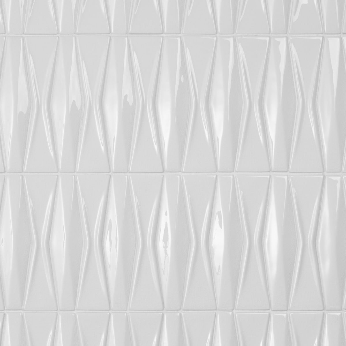 Nabi Harlequin Glacier White 2x8 Crackled Glossy Glass Mosaic Tile