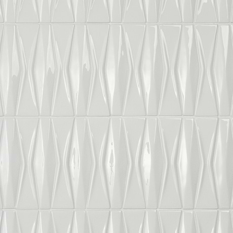 Nabi Harlequin Glacier White 2x8 Crackled Glossy Glass Mosaic Tile