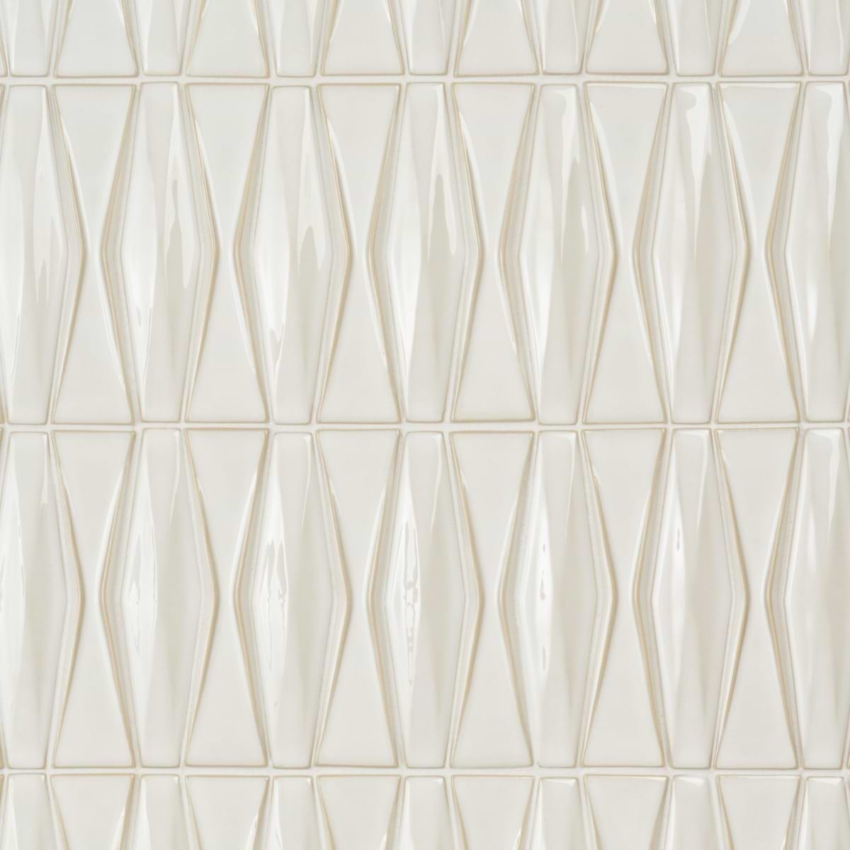 Nabi Harlequin Natural White 2x8 Glossy Glass Mosaic Tile