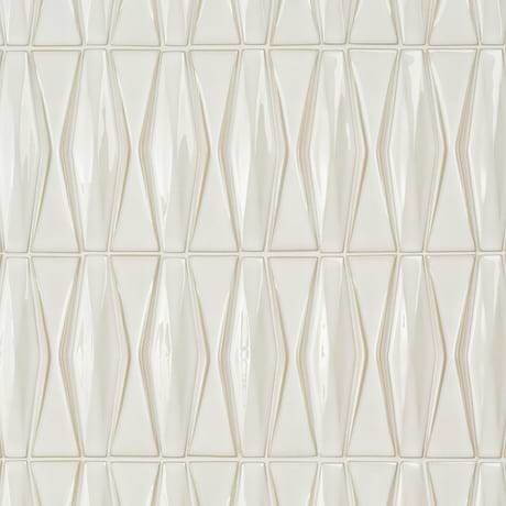 Nabi Harlequin Natural White 2x8 Glossy Glass Mosaic Tile